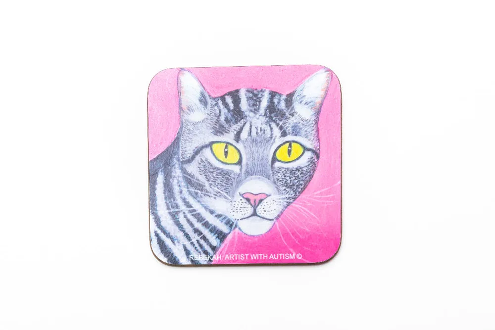 Cat in Pink Coaster