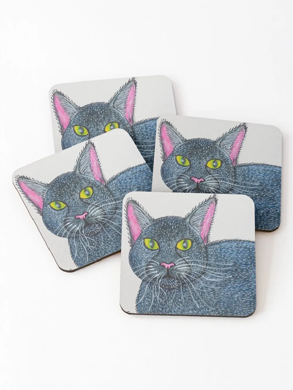 Pink Eared Cat Coaster
