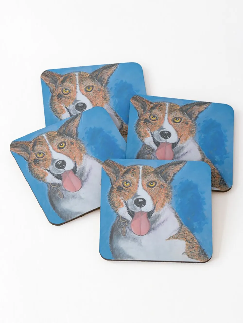 Yellow Eyed Border Collie Coasters