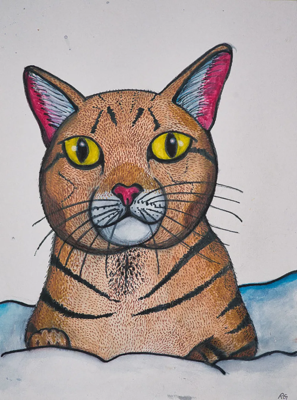 Yellow-Eyed Brown Cat
